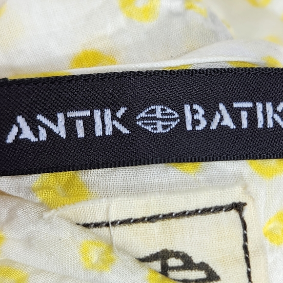 Antik Batik White & Yellow Spaghetti Strap Ruffle Tier Top Size Medium / 40 - Picture 6 of 12